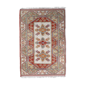Vintage Turkish Kars handmade carpet 116cm x 175cm 1960s