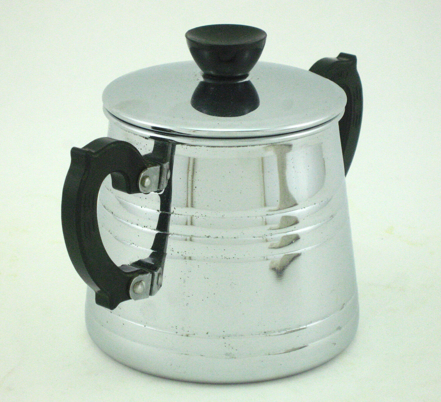 Antique chrome-plated copper sugar bowl - Menesa France - vintage 1940s