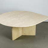Table basse en forme de goutte en travertin, années 1990