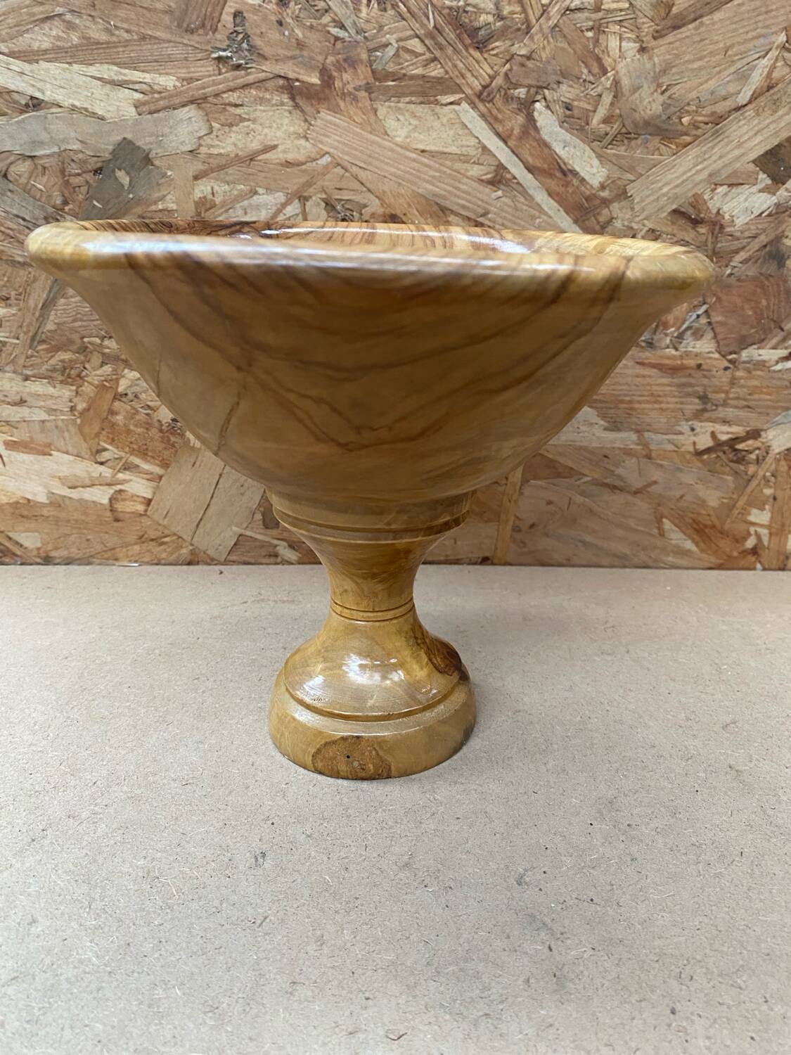 Antique Vintage Turned Wood Centerpiece Cup