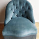Armchair in blue velvet