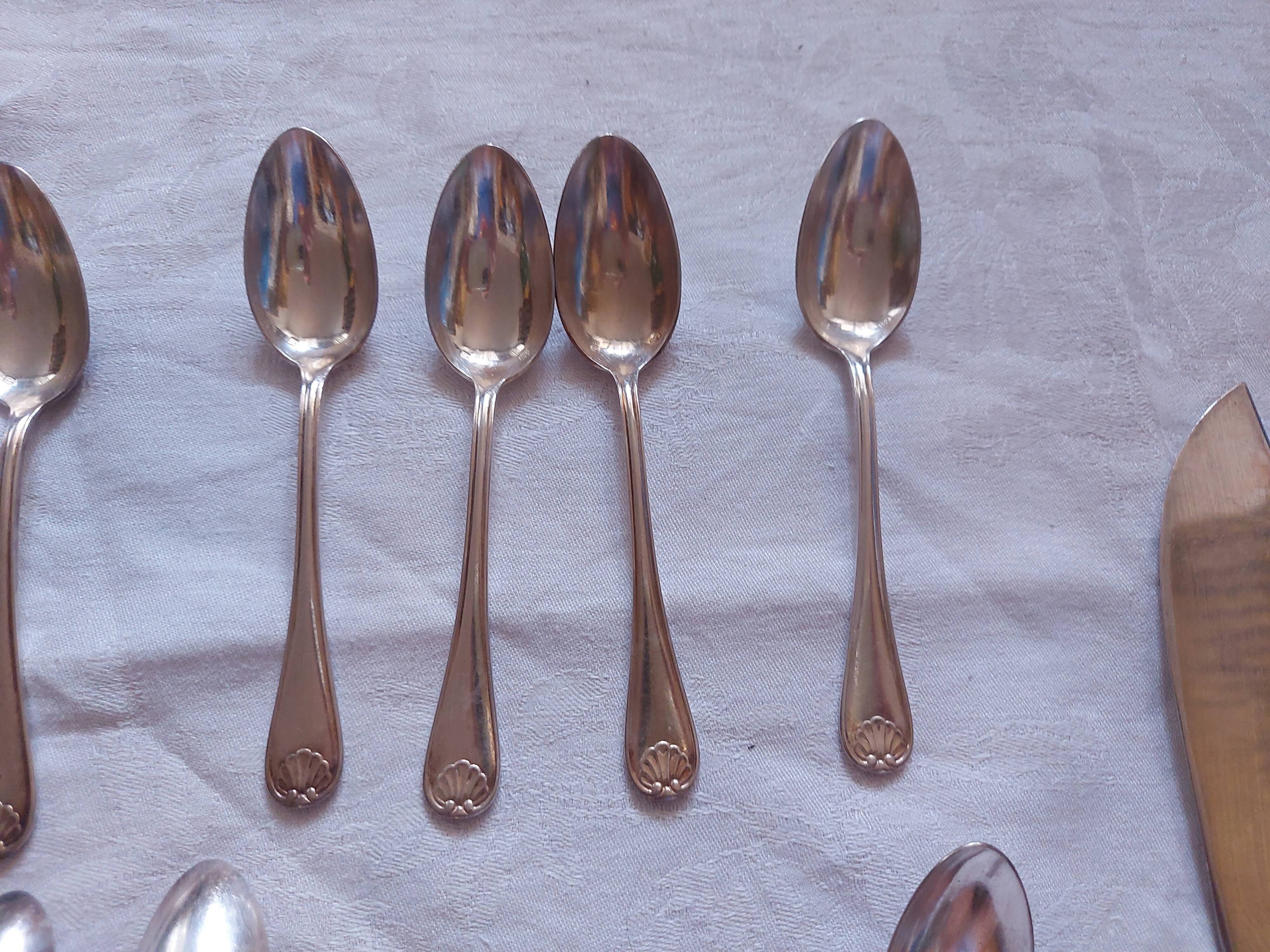 Cutlery in silvered metal, goldsmith Mondial