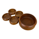 Scandinavian teak bowl and 4 ramekins