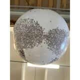 Brown and Beige Murrine Milky-White Sphere in Contemporary Murano-Style Glass