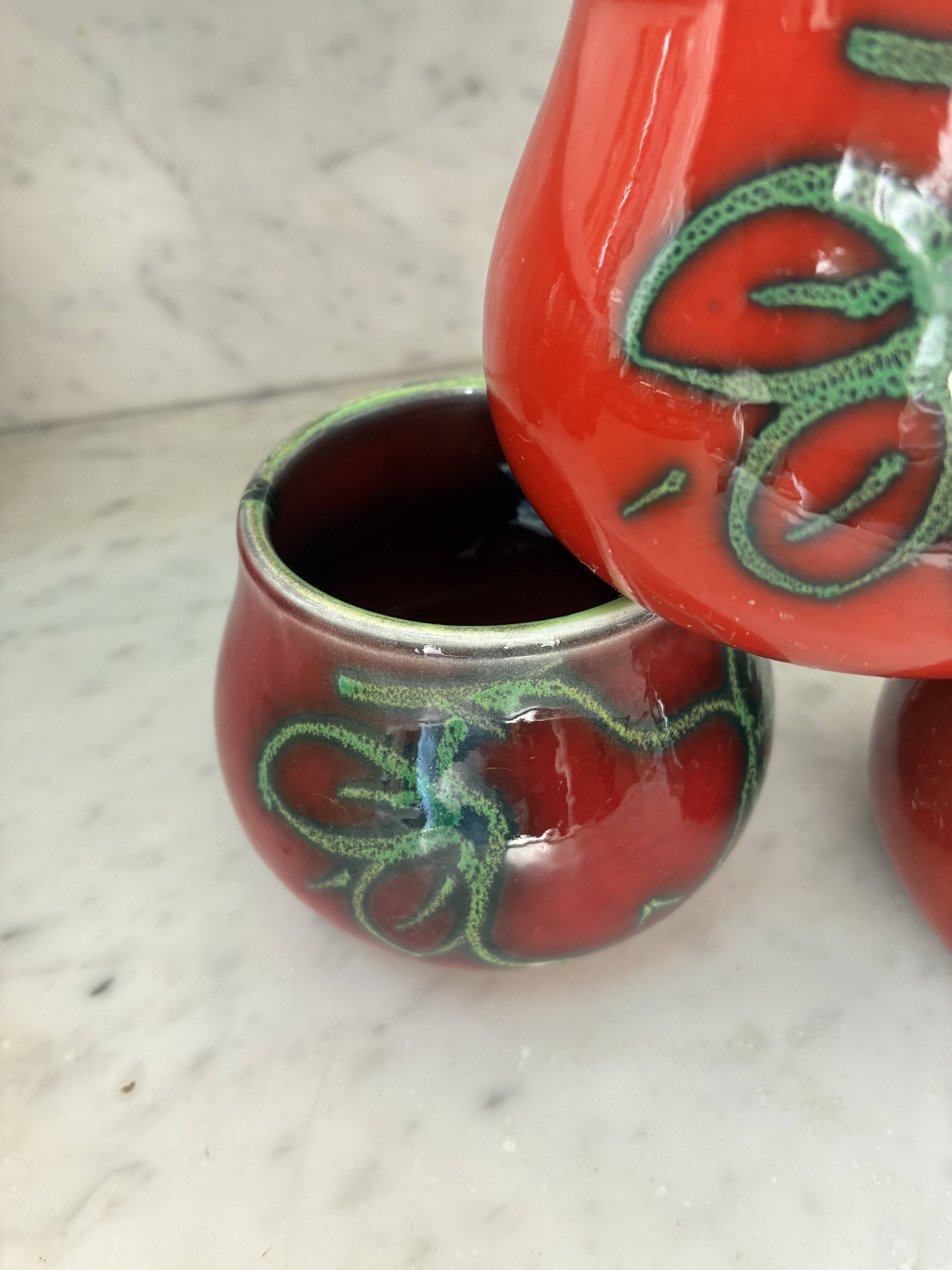 Vintage Italy handmade glazed ceramic cups