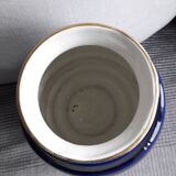 Grand vase vintage bleu et or