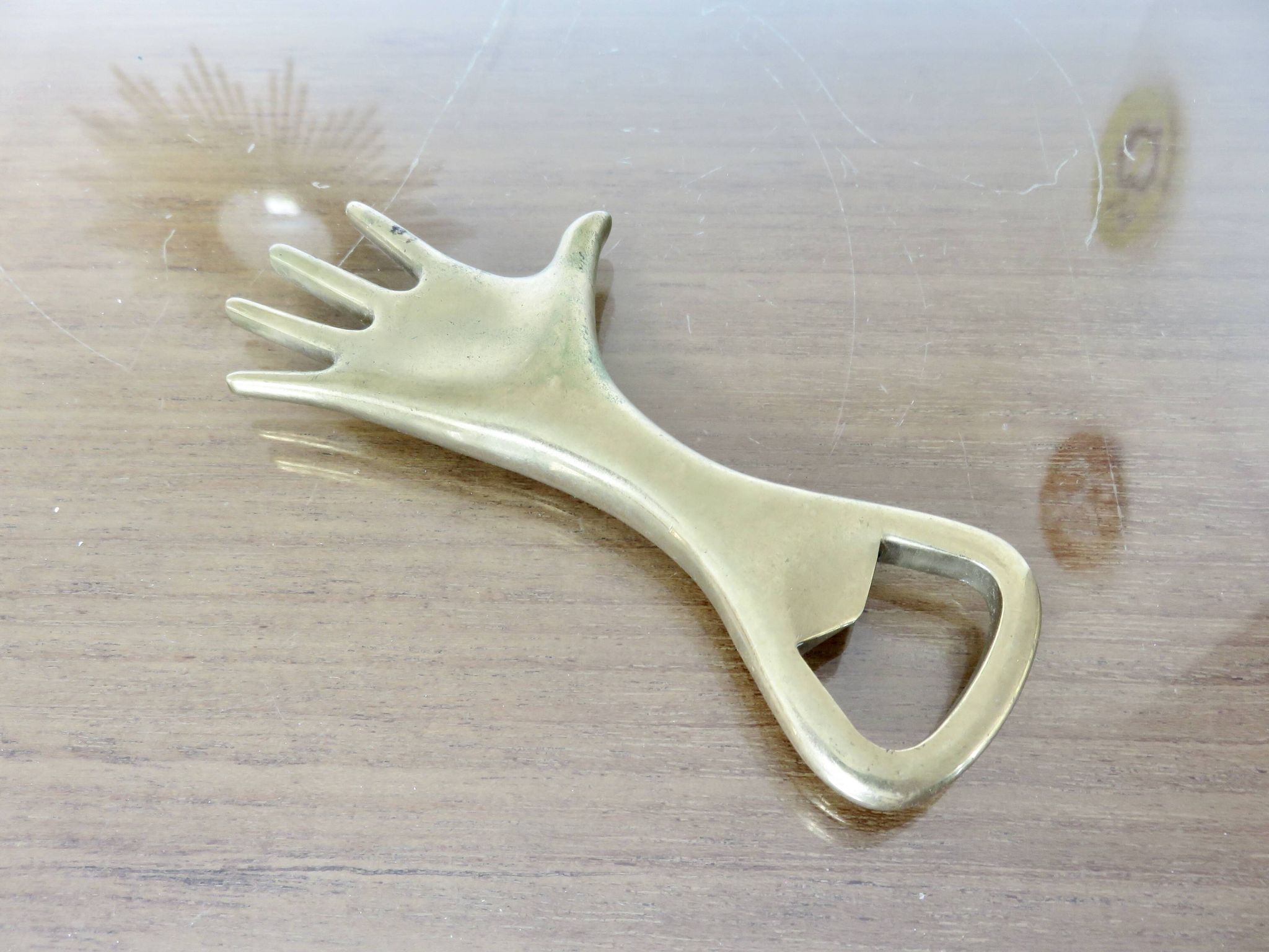Carl Aubock, signed, necessary bar in gilded brass, Austria, 1950
