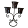 Three-branch candlestick in wrought iron and glass mosaic.