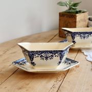 Saucière ancienne terre de fer Longchamp modèle Rouen XIXe