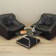 Fauteuil en cuir, design italien, années 1960, production : Italie