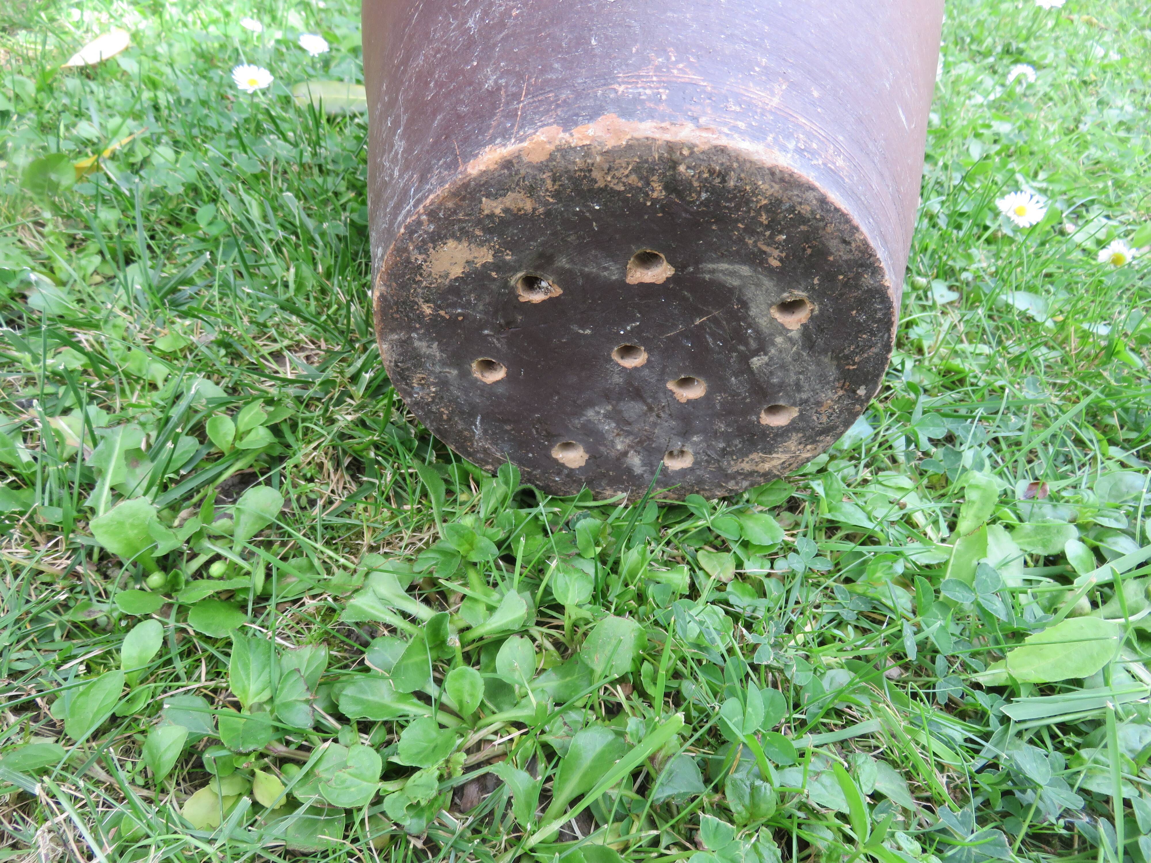 Terracotta flower pot, rattan handles 30s 40s