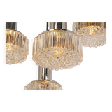 Large glass cascade chandelier designed for Staff Leuchten, Germany, 1970s.