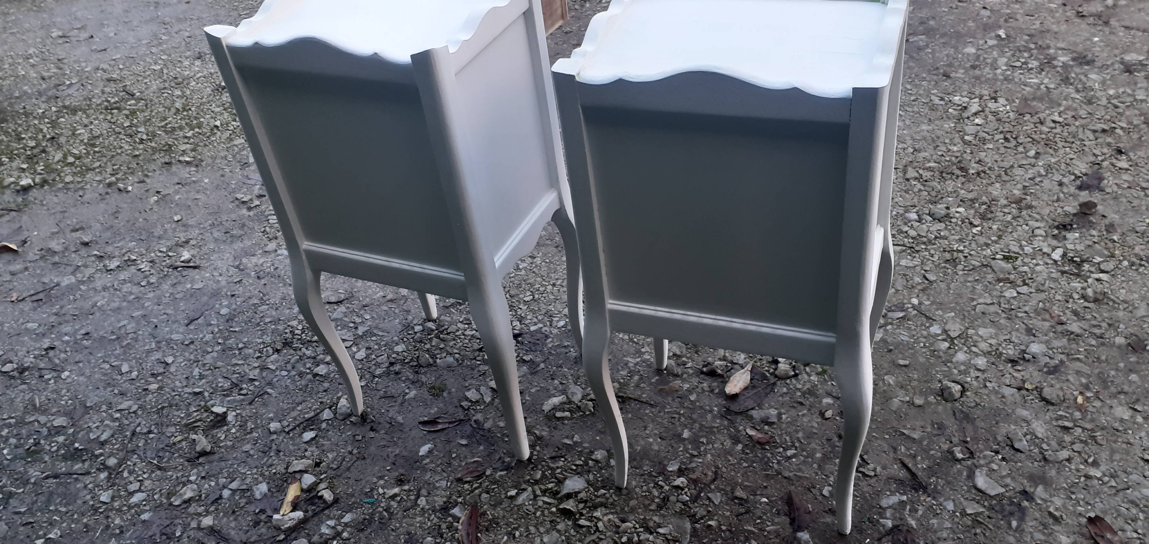 Paires de chevets 1 tiroir 1 niche blanc