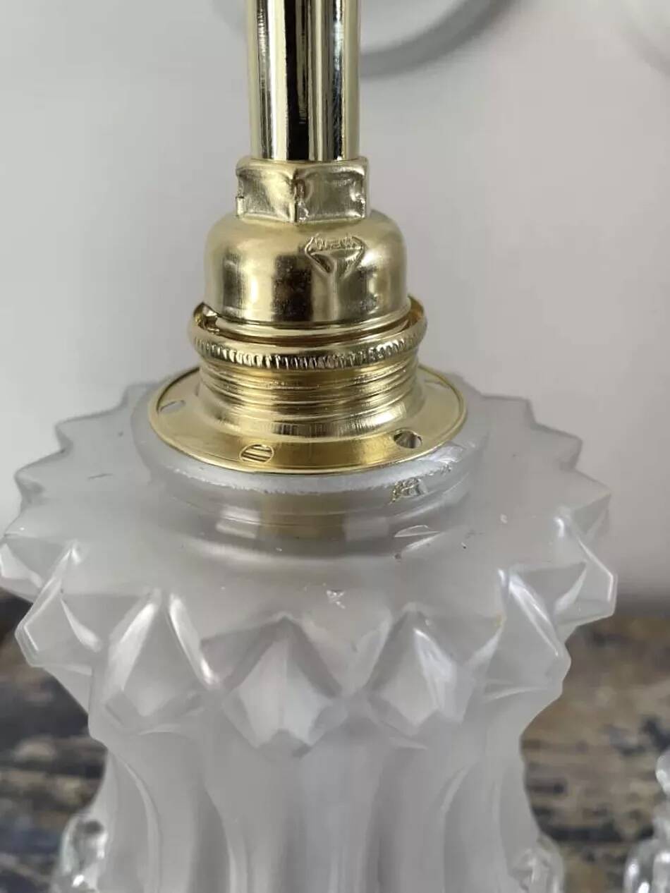 Pair of vintage gold and chiseled glass wall lights