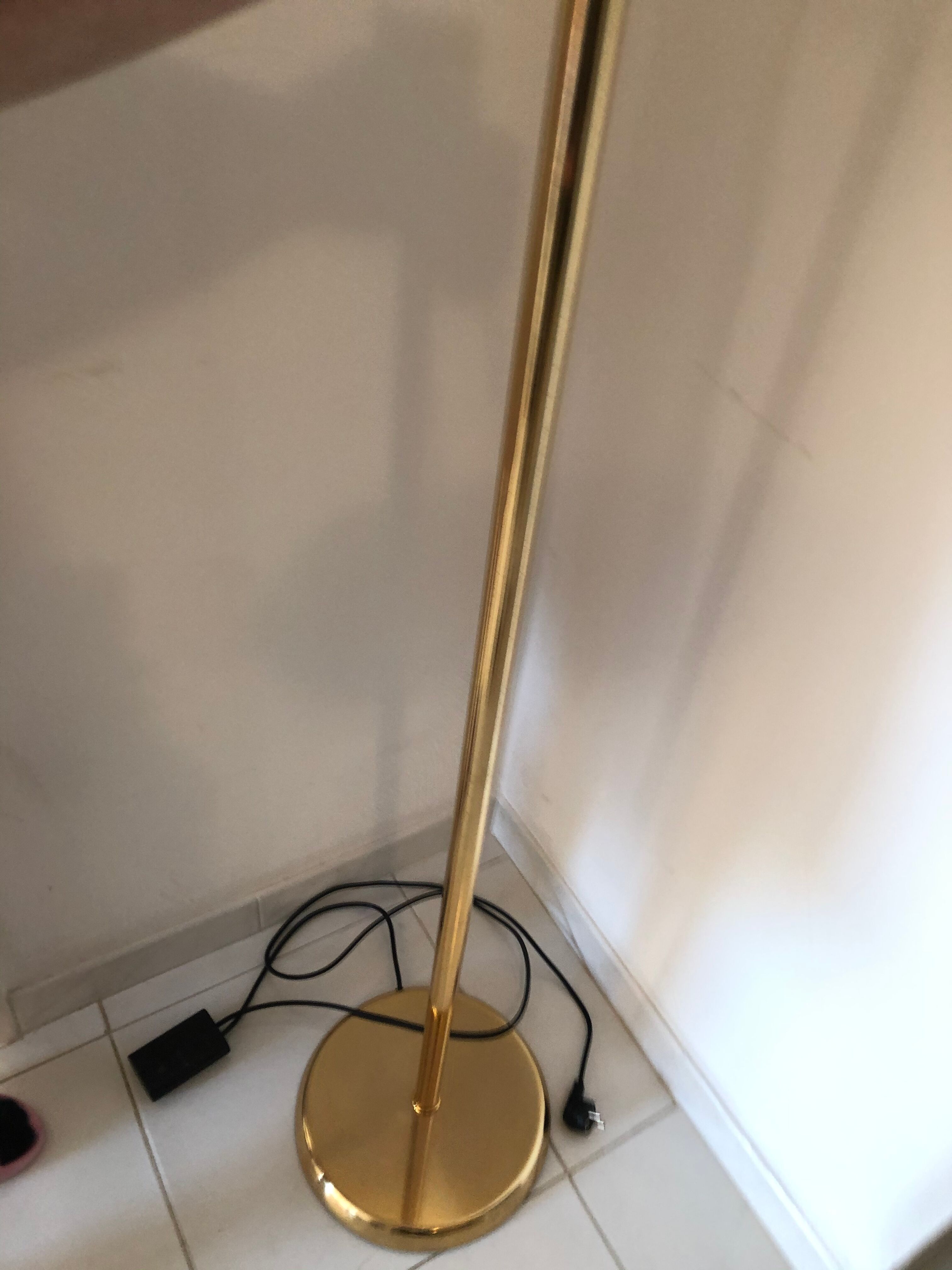 Lampadaire halogène doré vintage