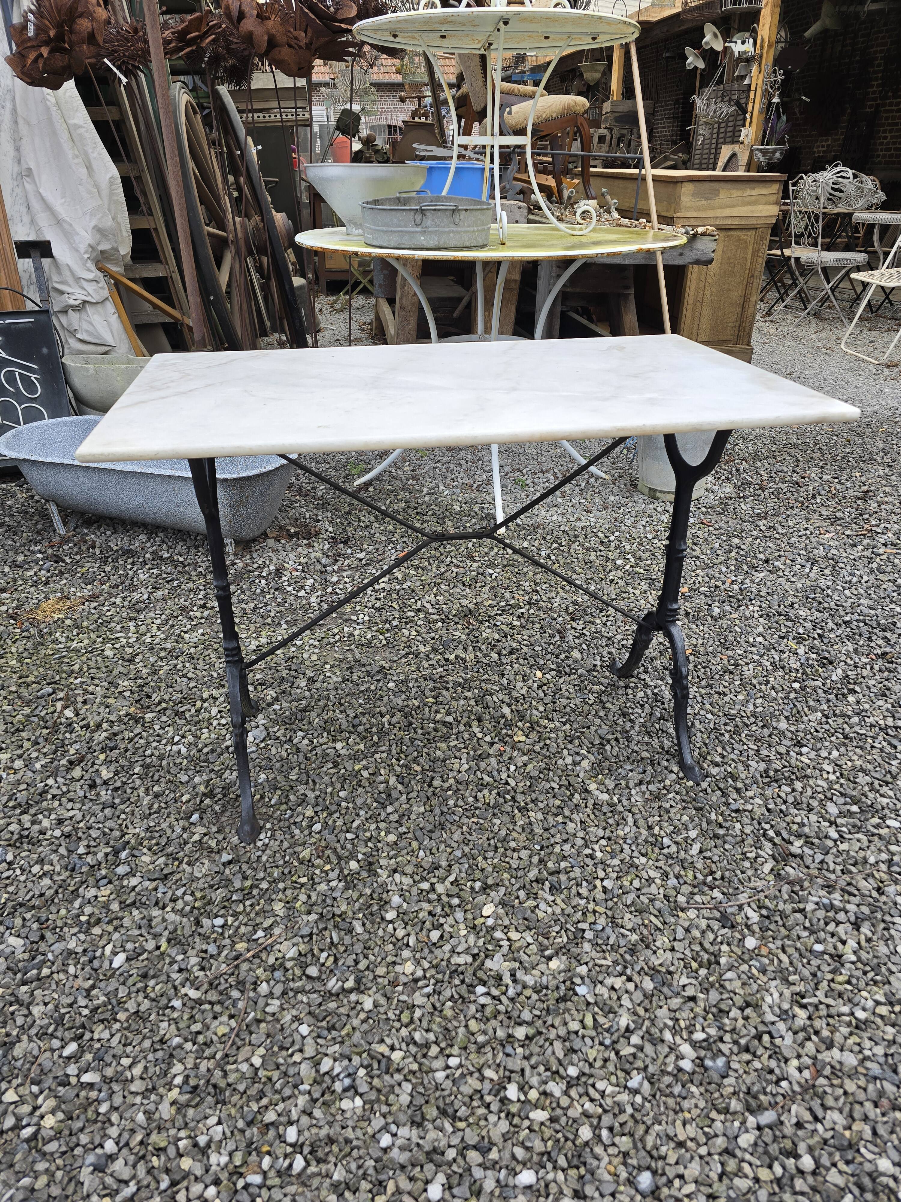 Table bistrot plateau en marbre