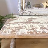 weathered school bench