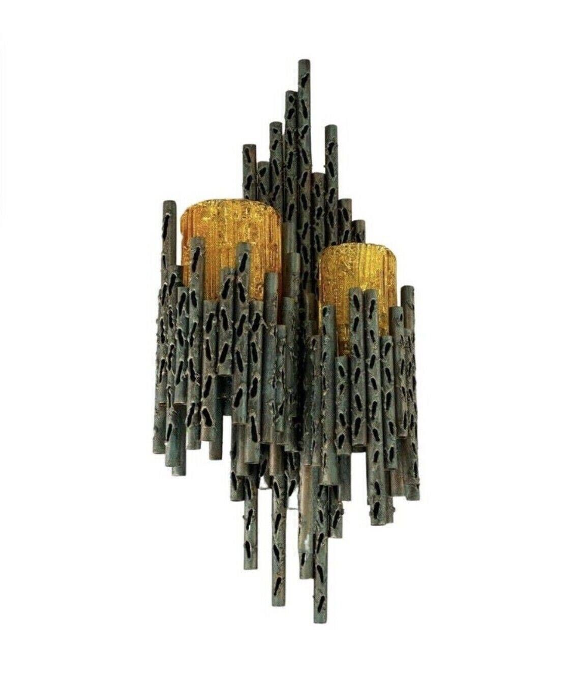 60s 70s Brutalist wall lamp Marcello Fantoni Wall Lamp Glass Design 60s