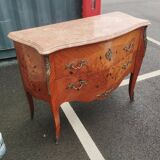 Old louis xv style marquetry chest of drawers