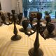 Paire chandeliers bronzes