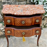 Small jump cabinet in precious wood marquetry.