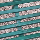 Garden bench with cast iron base