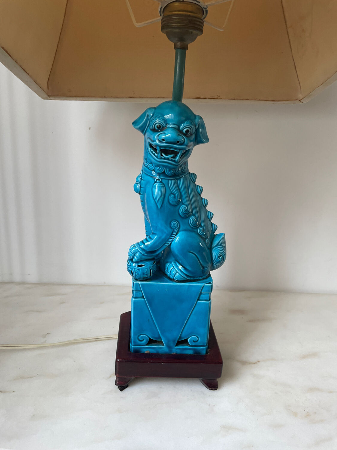 Lampe vintage céramique Hollywood Regency