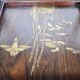 Japanese pedestal table in carved wood and lacquered panels, France, circa 1880