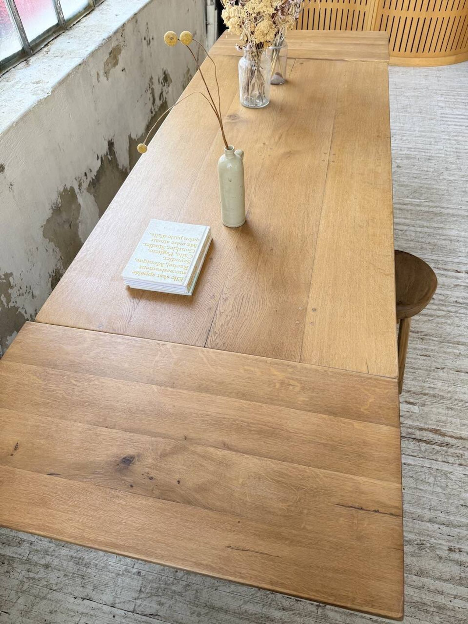 Table de ferme extensible en chêne massif