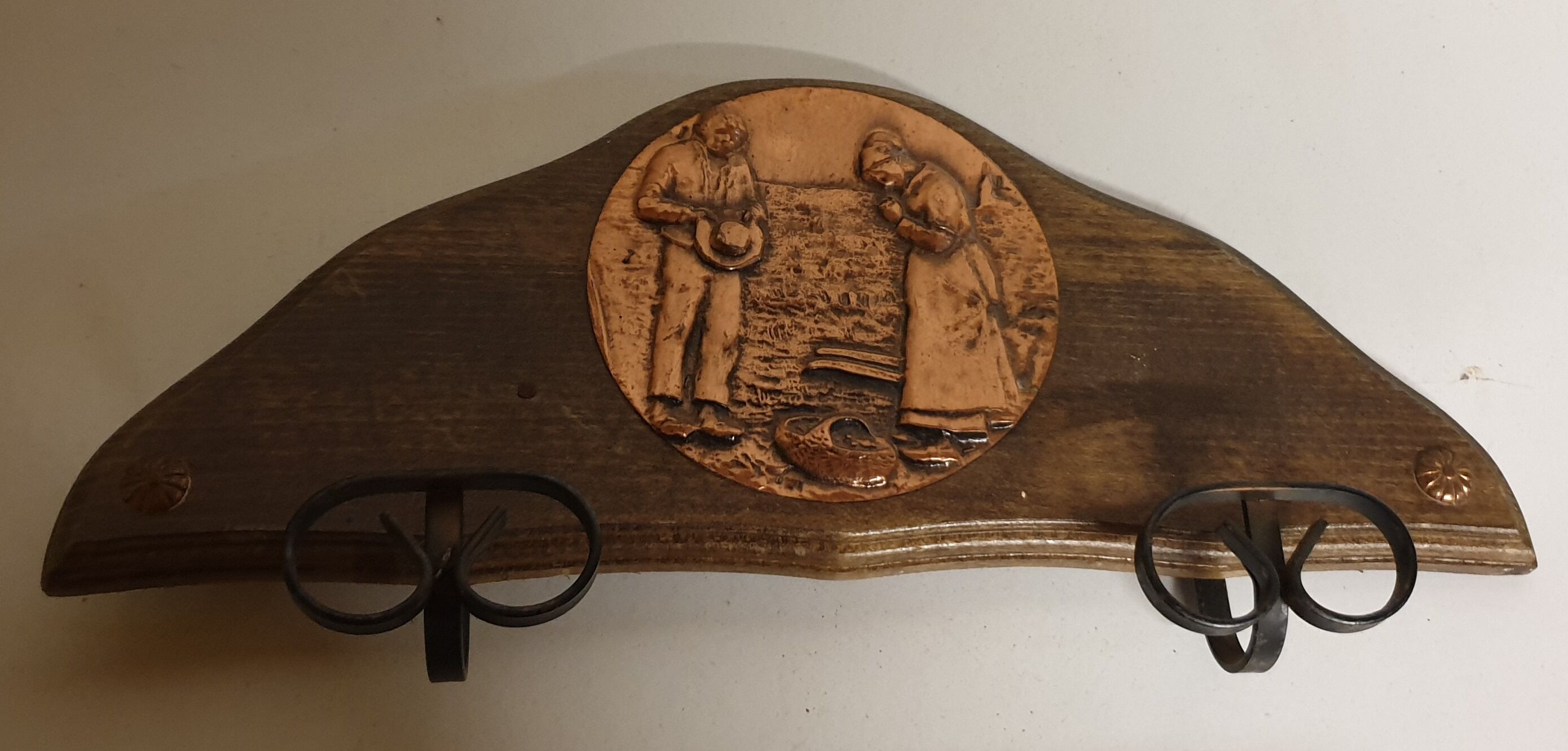Porte-manteau vintage bois / fer forgé
