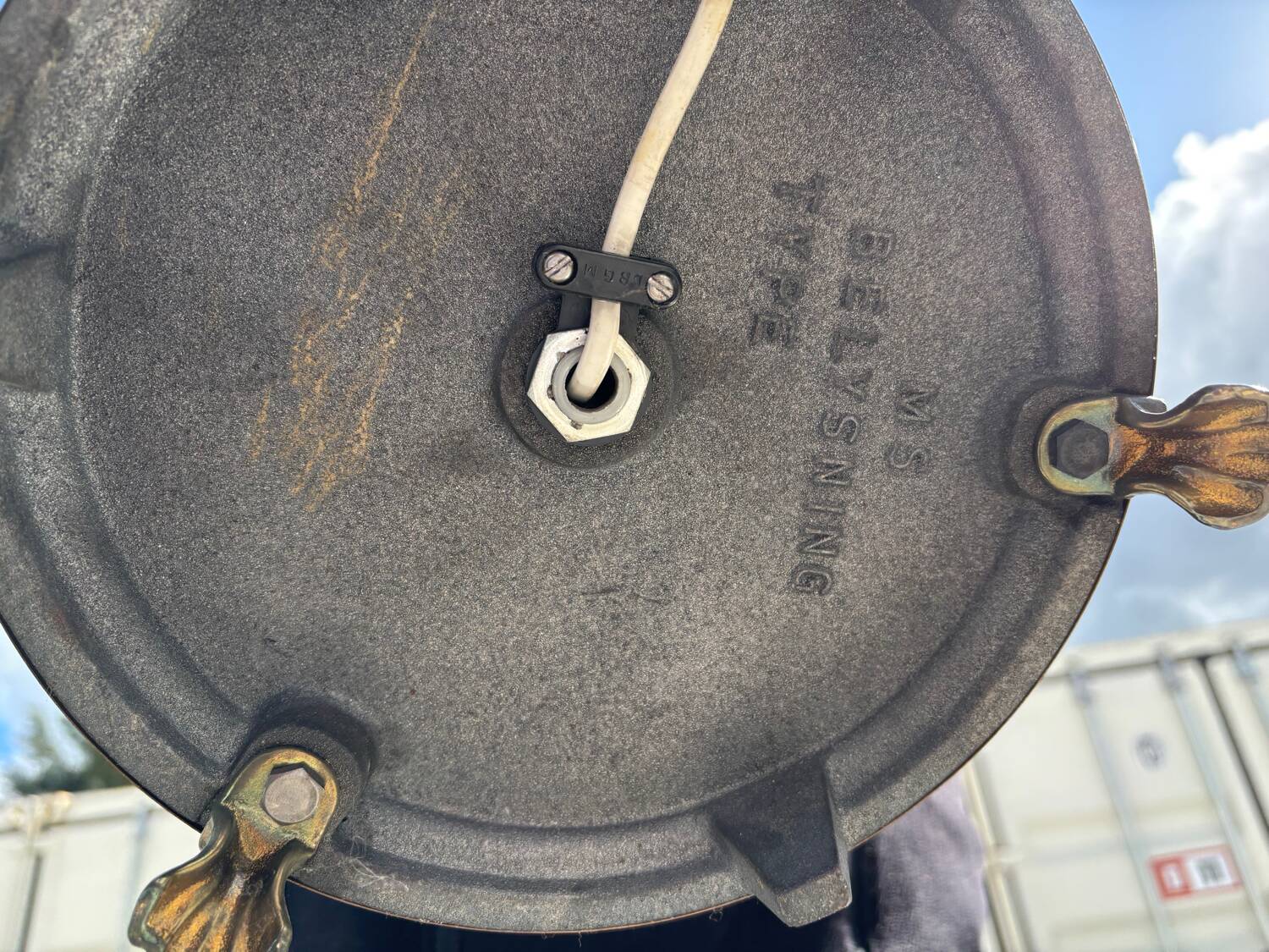 Vintage MS Belysning lamp in turned brass