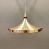 Danish Space Age lamp from the 70s, in lacquered aluminium with primers and bottom grid