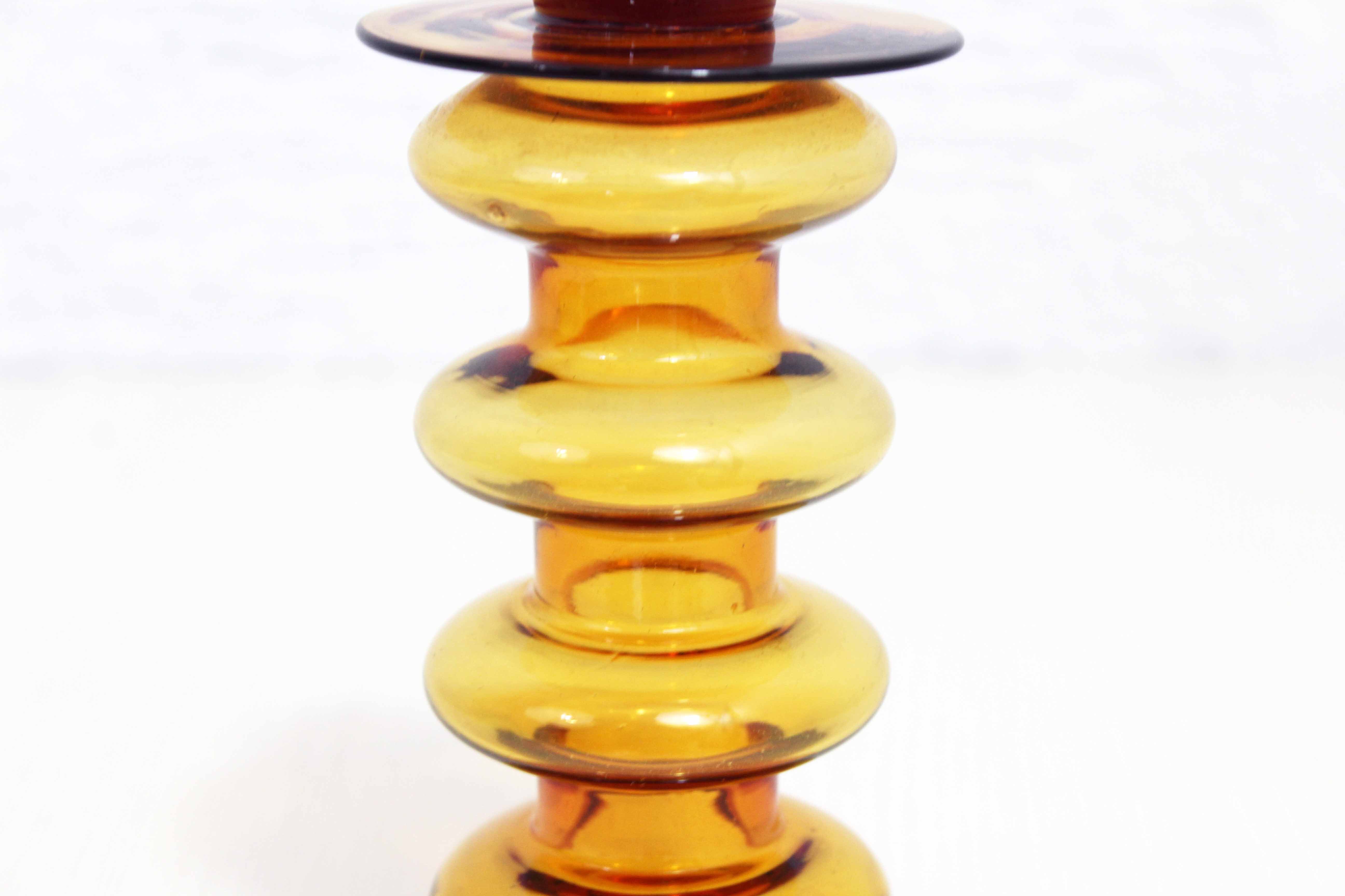 Space age glass candle holder