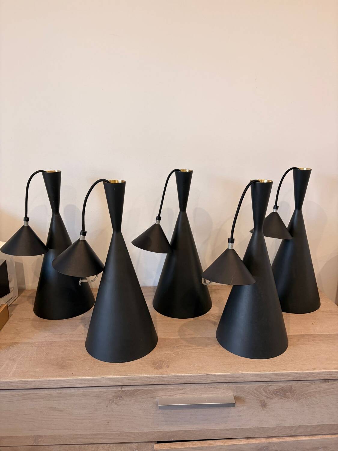 Lot de suspensions Tom Dixon Beat Tall — métal noir mat