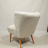 Vintage cocktail chair beige boucle expo 58
