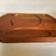 Pair of wooden snack meal trays with compartments.
