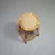 3 x bamboo stool with leather laces / 70s