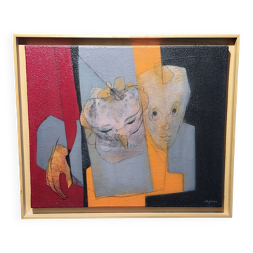 Masque - Yves Degorre, huile sur toile