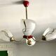 1960s red and gold 4-light chandelier