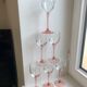 Lot de 6 verres à vin à pieds rose années 70