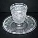 Old BACCARAT mustard maker in crystal molded with sandblasted arabesques