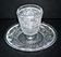 Old BACCARAT mustard maker in crystal molded with sandblasted arabesques
