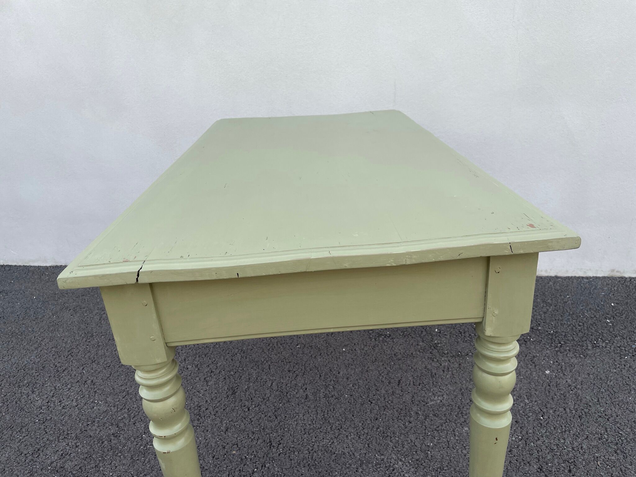 Painted wooden farmhouse table L120