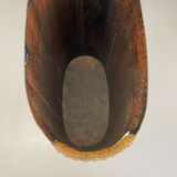 Original Metal Copper and Rattan Hollywood Regency Umbrella Stand Germany, 1950s
