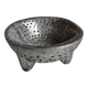Vintage tripod bowl in hammered metal – brutalist catchall