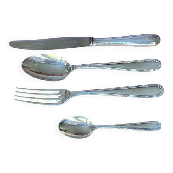 Ménagère Alfenide Christofle métal argenté - 48 pièces modèle Rubans