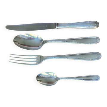 Ménagère Alfenide Christofle métal argenté - 48 pièces modèle Rubans