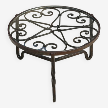 Round wrought iron coffee table 1950