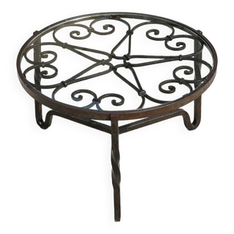 Round wrought iron coffee table 1950