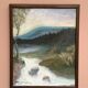 Mid-Century Oil on Canvas “River” by Unknown Artist, Vintage & Framed 36×45cm